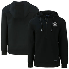 New York Mets Cutter & Buck Roam Eco Recycled Tri-Blend Half-Zip Hoodie - Black Hoodies
