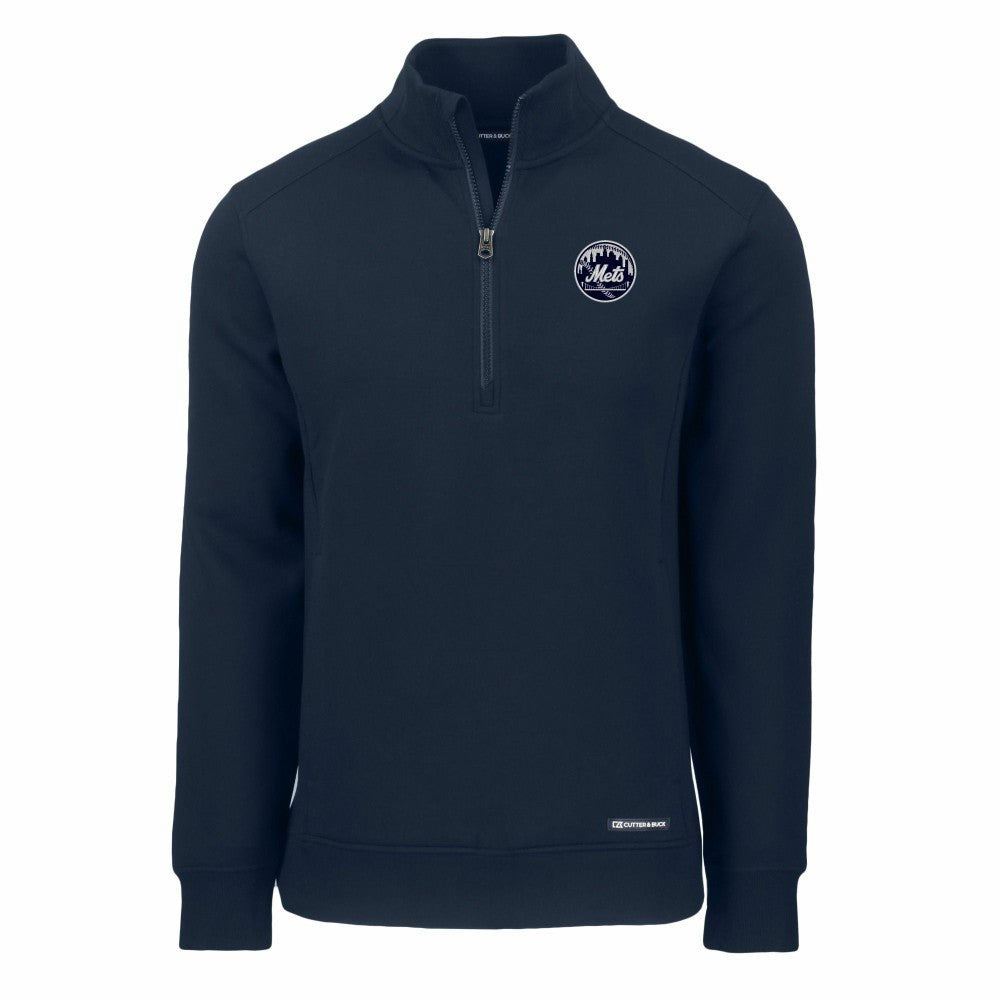 New York Mets Cutter & Buck Roam Eco Quarter-Zip Jacket - Navy Jackets