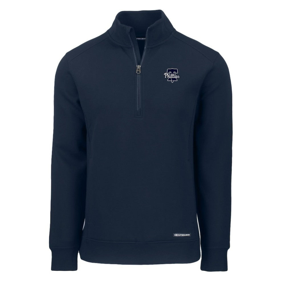 Philadelphia Phillies Cutter & Buck Roam Eco Quarter-Zip Jacket - Navy Jackets
