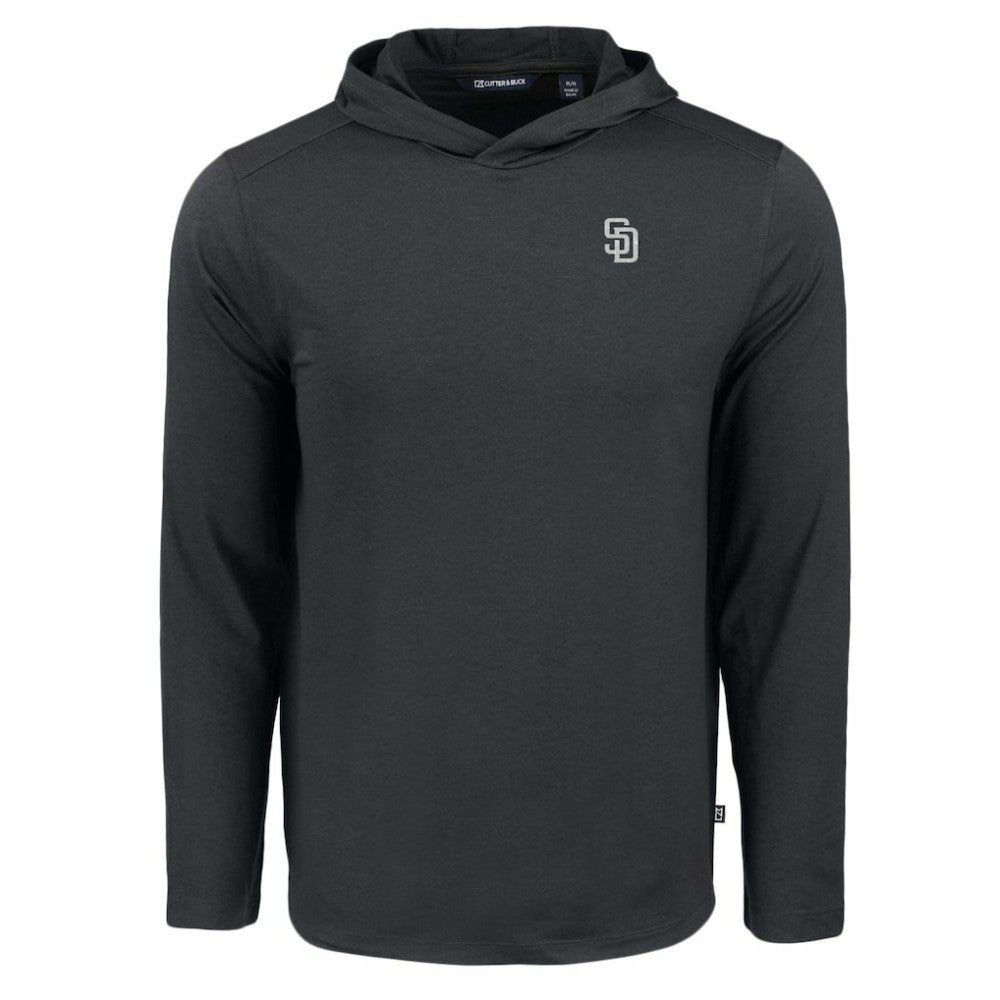 San Diego Padres Cutter & Buck Coastline Epic Comfort Eco Recycled Hoodie T-Shirt - Black Hoodies