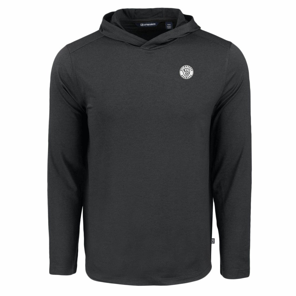 Milwaukee Brewers Cutter & Buck Coastline Epic Comfort Eco Recycled Hoodie T-Shirt - Black Hoodies