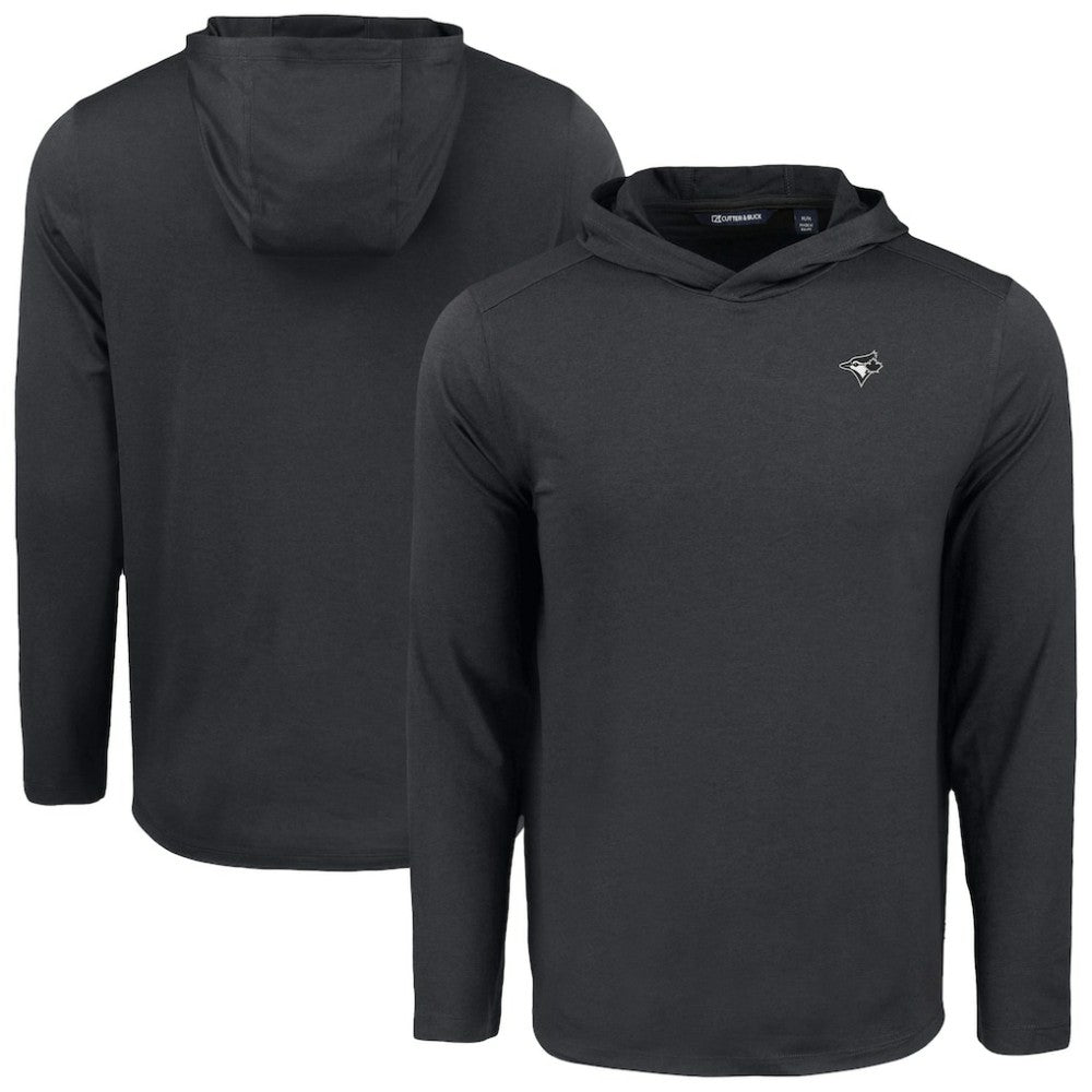 Toronto Blue Jays Cutter & Buck Coastline Epic Comfort Eco Recycled Long Sleeve Hoodie T-Shirt - Black Hoodies
