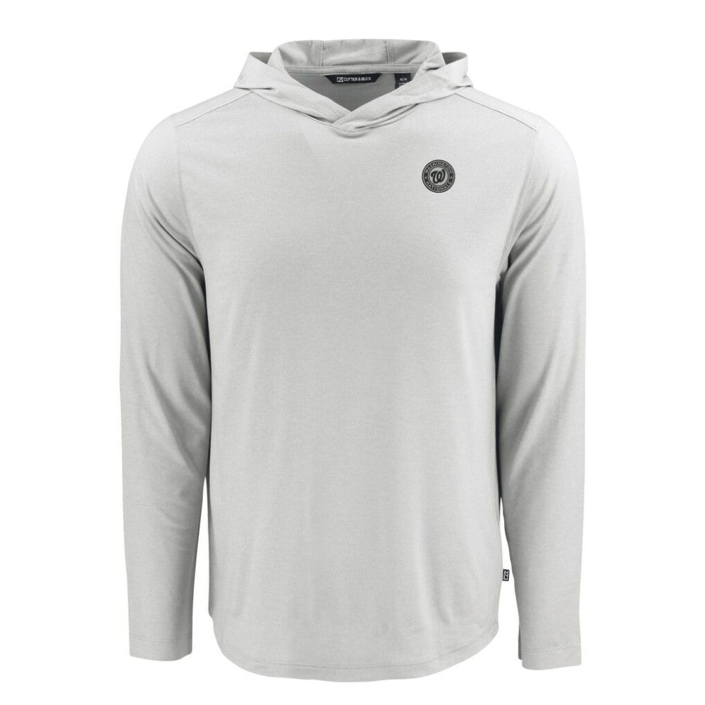 Washington Nationals Cutter & Buck Coastline Epic Comfort Eco Recycled Long Sleeve Hoodie T-Shirt - Gray Hoodies