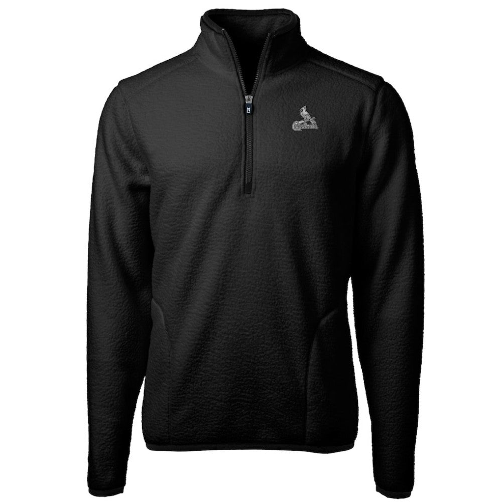 St. Louis Cardinals Cutter & Buck Cascade Eco Fleece Quarter-Zip Jacket - Black Jackets