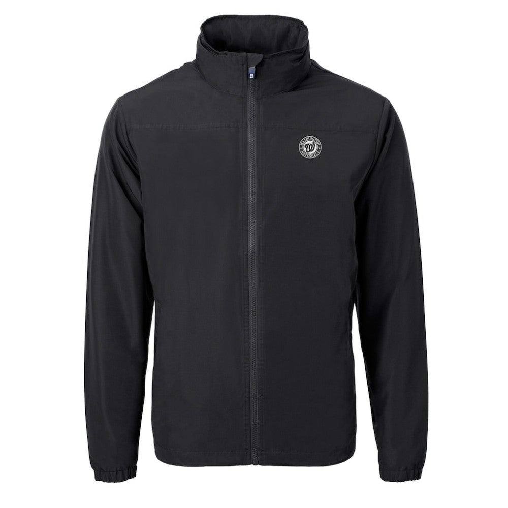 Washington Nationals Cutter & Buck Charter Eco Recycled Full-Zip Hoodie Jacket - Black Jackets