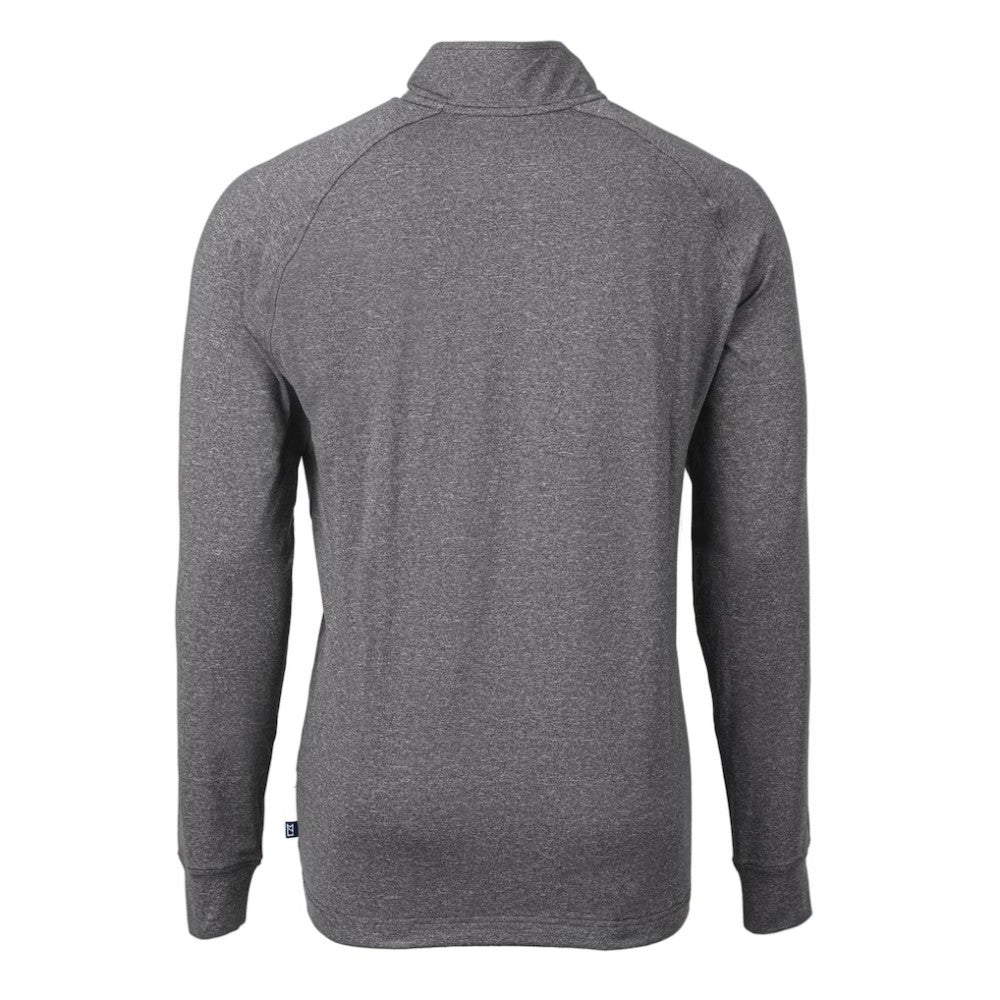 Colorado Rockies Cutter & Buck Big & Tall Adapt Eco Raglan Quarter-Zip Jacket - Heather Black Jackets