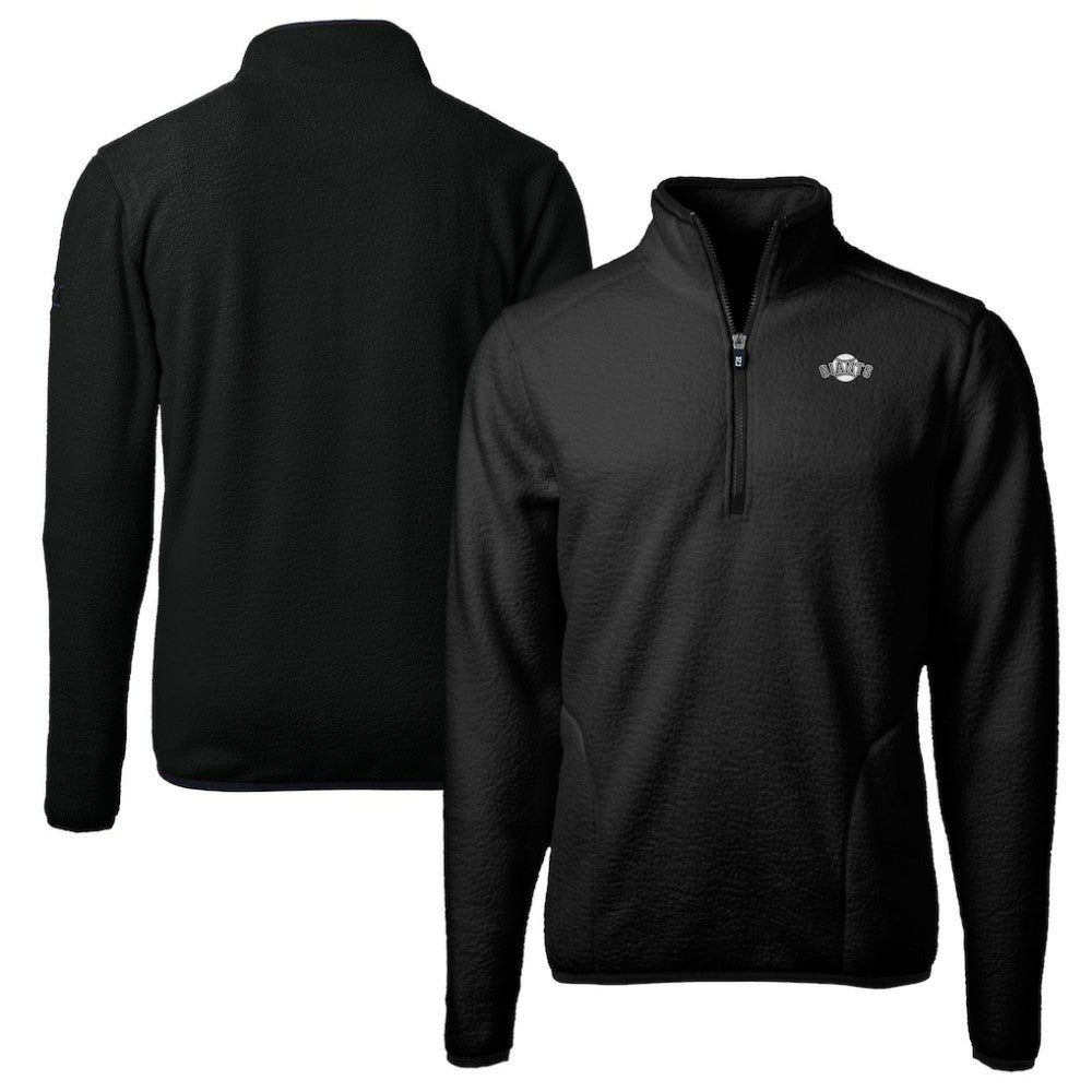 San Francisco Giants Cutter & Buck Big & Tall Cascade Eco Fleece Quarter-Zip Jacket - Black Jackets