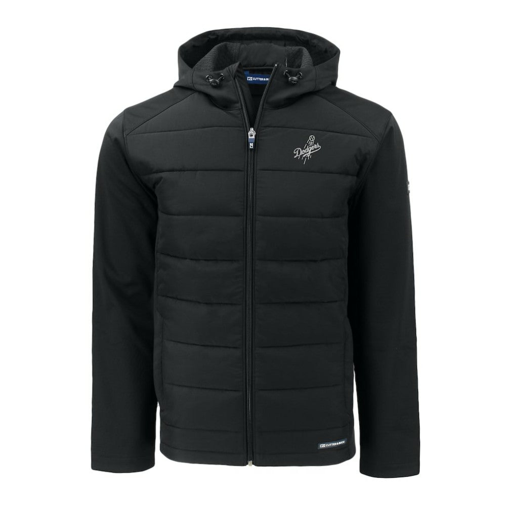 Los Angeles Dodgers Cutter & Buck Big & Tall Evoke Hybrid Eco Softshell Recycled Full-Zip Hooded PrimaLoft Jacket - Black Jackets
