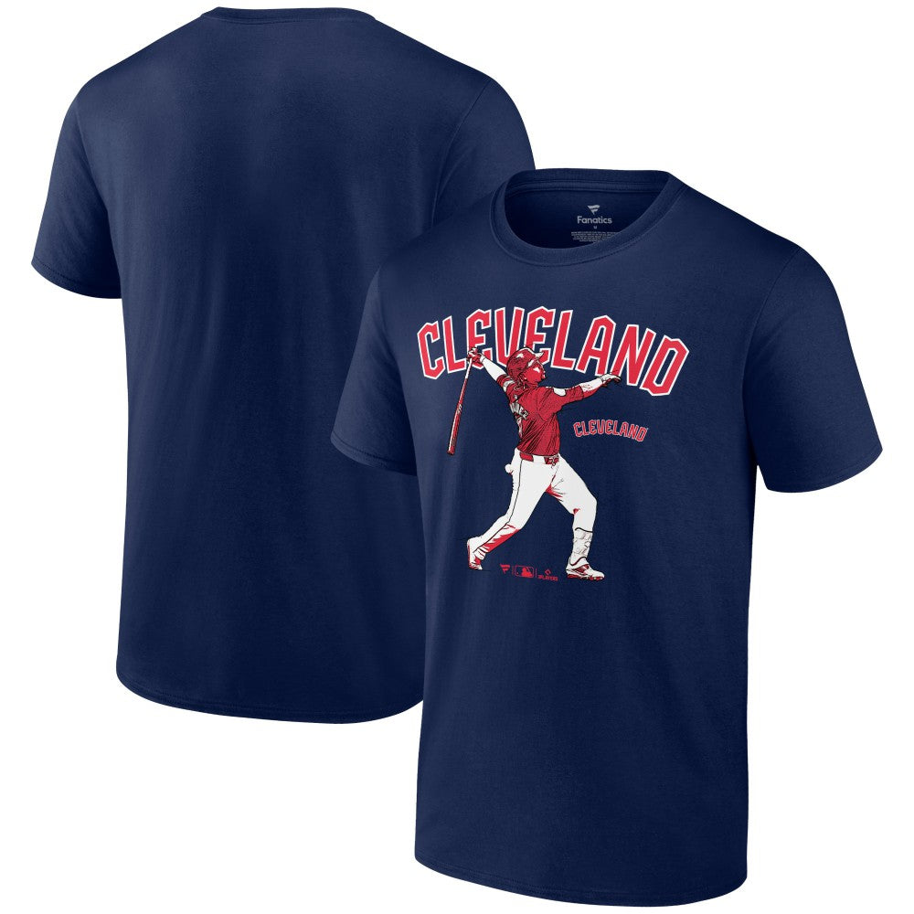 Jose Ramirez Cleveland Guardians Player Swing T-Shirt - Navy T-shirts