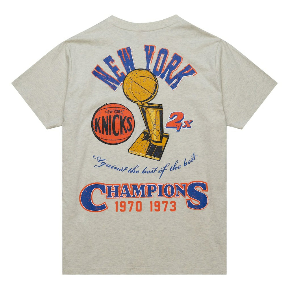 New York Knicks Hardwood Classics Legacy Defined Retro Championship T-Shirt Oatmeal - Mitchell & Ness