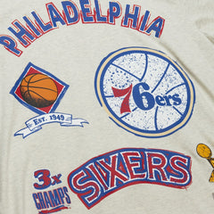 Philadelphia 76ers Hardwood Classics Legacy Defined Retro Championship T-Shirt Oatmeal - Mitchell & Ness