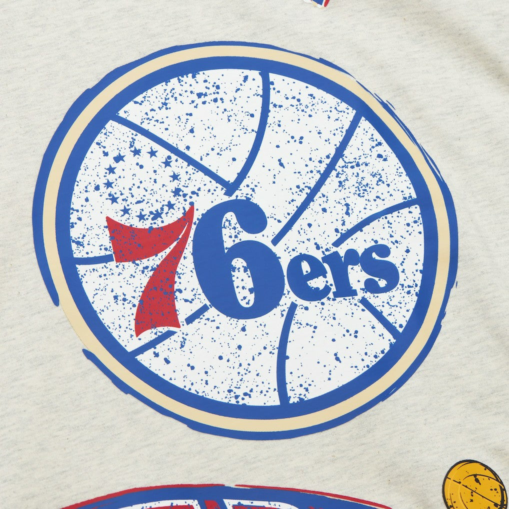 Philadelphia 76ers Hardwood Classics Legacy Defined Retro Championship T-Shirt Oatmeal - Mitchell & Ness