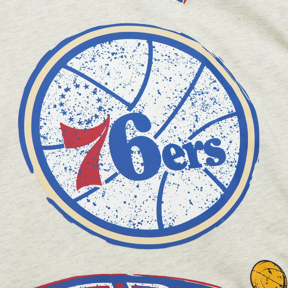 Philadelphia 76ers Hardwood Classics Legacy Defined Retro Championship T-Shirt Oatmeal - Mitchell & Ness