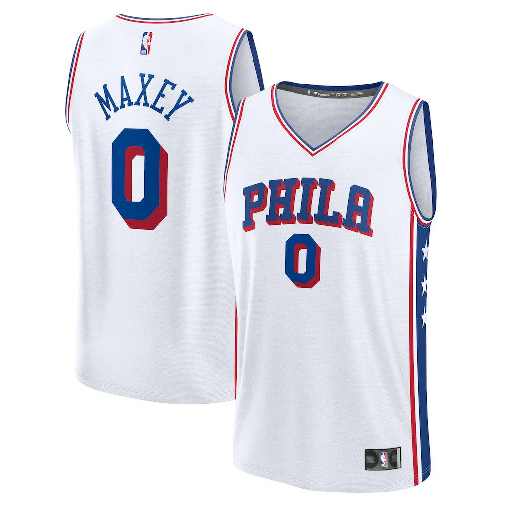 Tyrese Maxey Philadelphia 76ers Youth Fast Break Replica Player Jersey Association Edition White - Fanatics