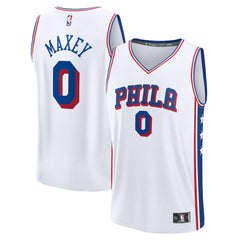 Tyrese Maxey Philadelphia 76ers Youth Fast Break Replica Player Jersey Association Edition White - Fanatics