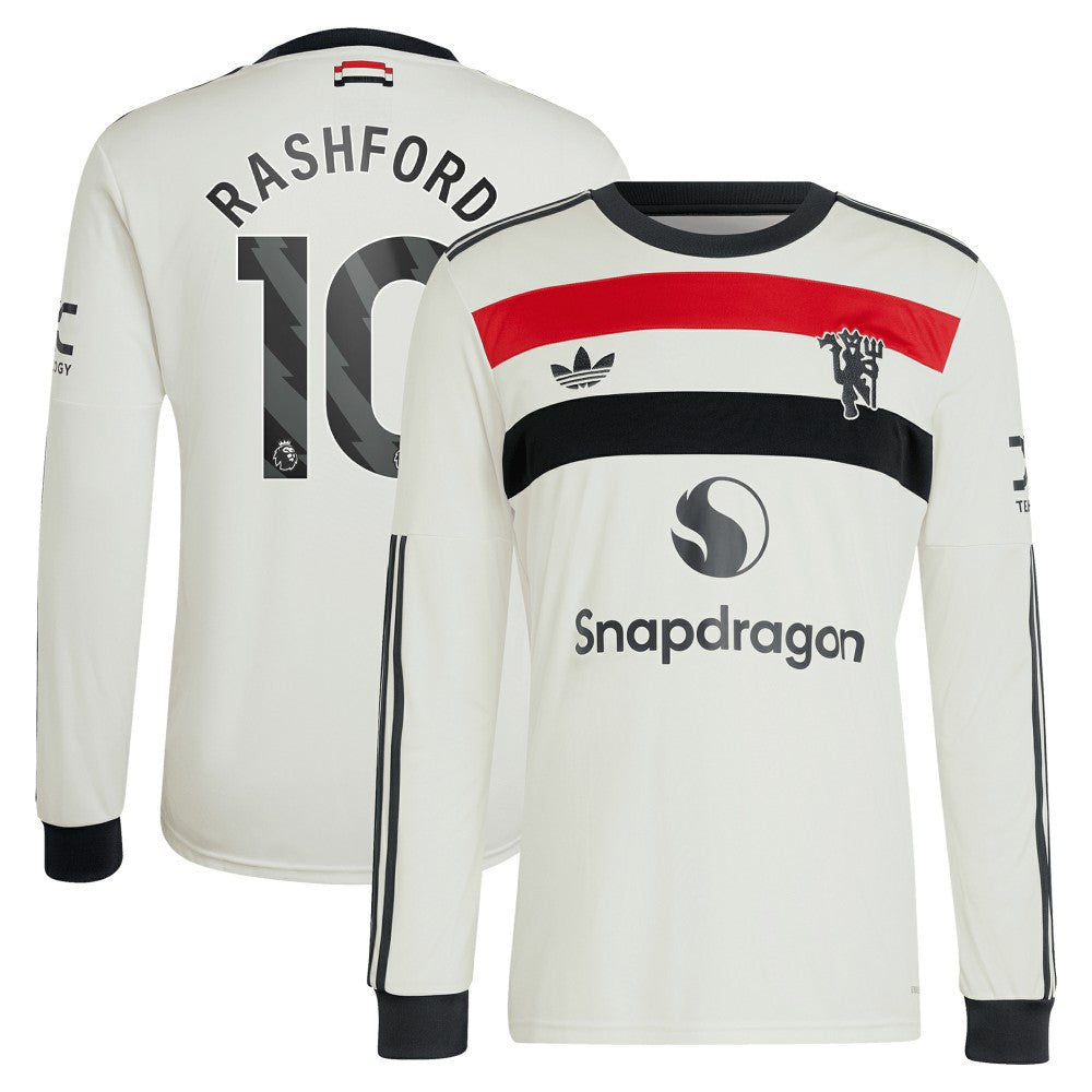 Marcus Rashford Manchester United Originals 2024/25 Third Replica Long Sleeve Jersey Cream - Adidas online
