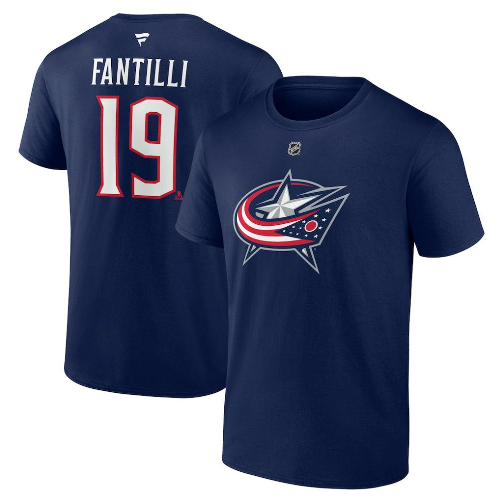 Adam Fantilli Columbus Blue Jackets Fanatics Authentic Stack Name & Number T-Shirt - Navy | US 202015345