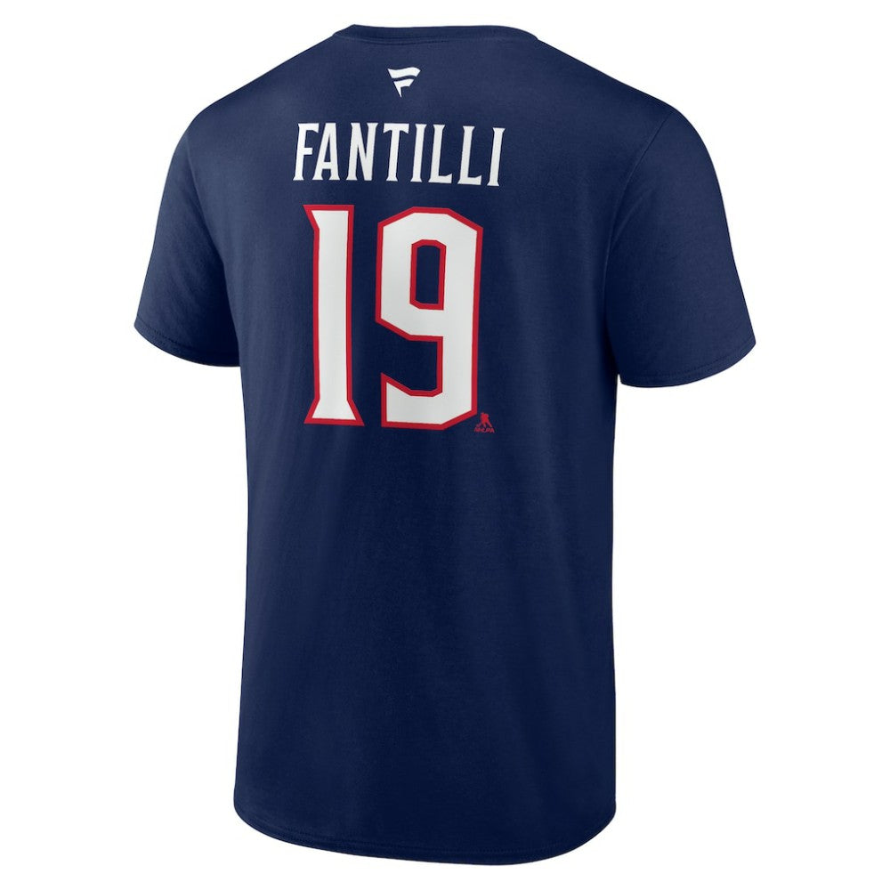 Adam Fantilli Columbus Blue Jackets Fanatics Authentic Stack Name & Number T-Shirt - Navy | US 202015345
