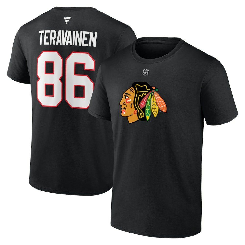 Teuvo Teravainen Chicago Blackhawks Fanatics Authentic Stack Name & Number T-Shirt - Black | US 202015348