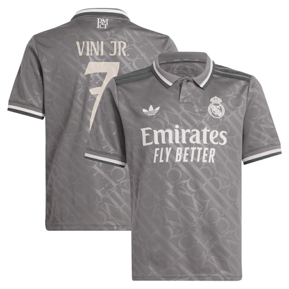 Vini Jr. Real Madrid Originals Youth 2024/25 Third Replica Player Jersey Charcoal - Adidas on sale
