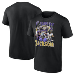 Lamar Jackson Baltimore Ravens Notorious Player Graphic T-Shirt - Black T-shirts