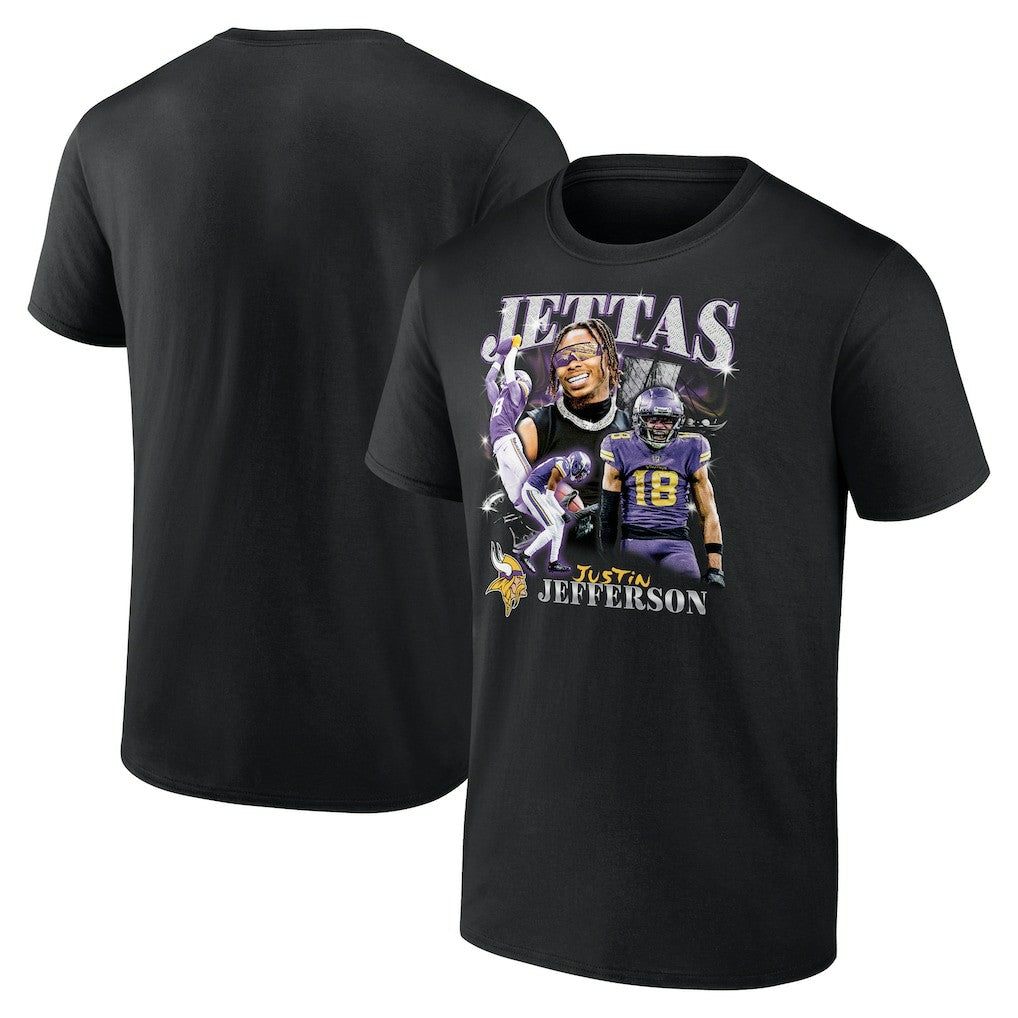 Justin Jefferson Minnesota Vikings Notorious Player Graphic T-Shirt - Black T-shirts