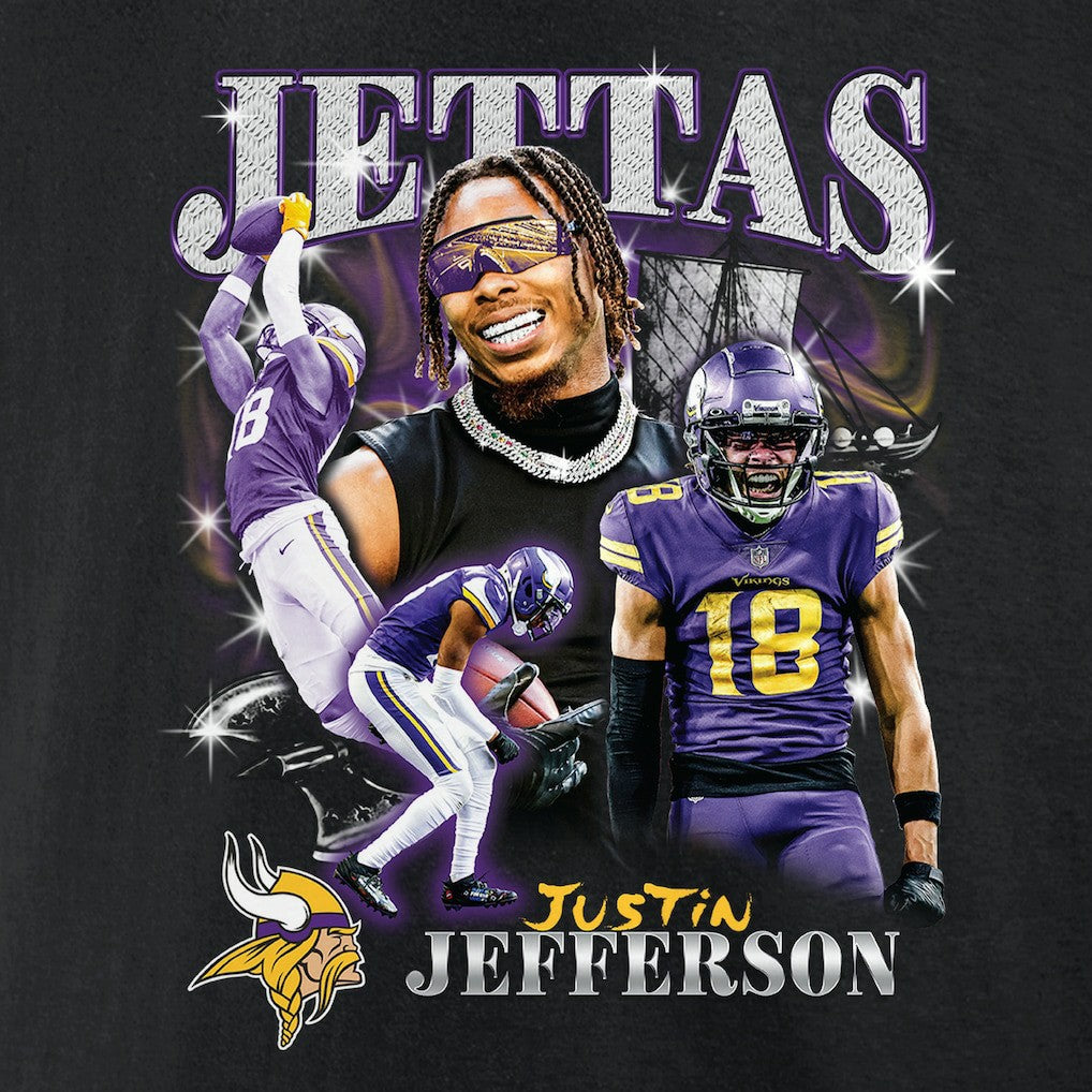 Justin Jefferson Minnesota Vikings Notorious Player Graphic T-Shirt - Black T-shirts