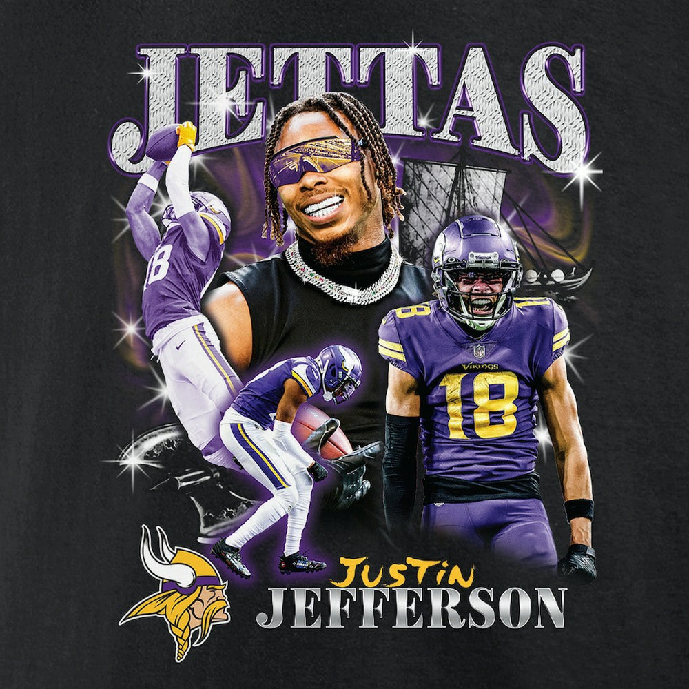Justin Jefferson Minnesota Vikings Notorious Player Graphic T-Shirt - Black T-shirts