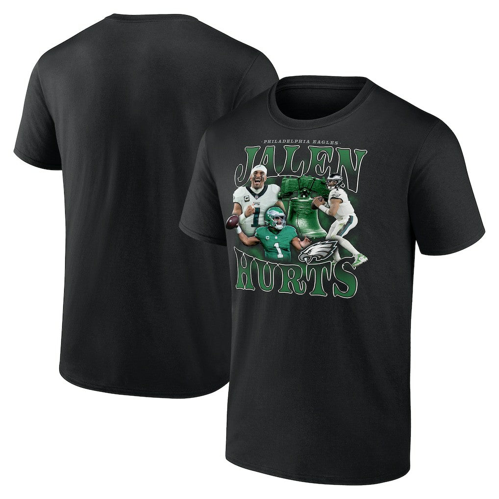 Jalen Hurts Philadelphia Eagles Notorious Player Graphic T-Shirt - Black T-shirts