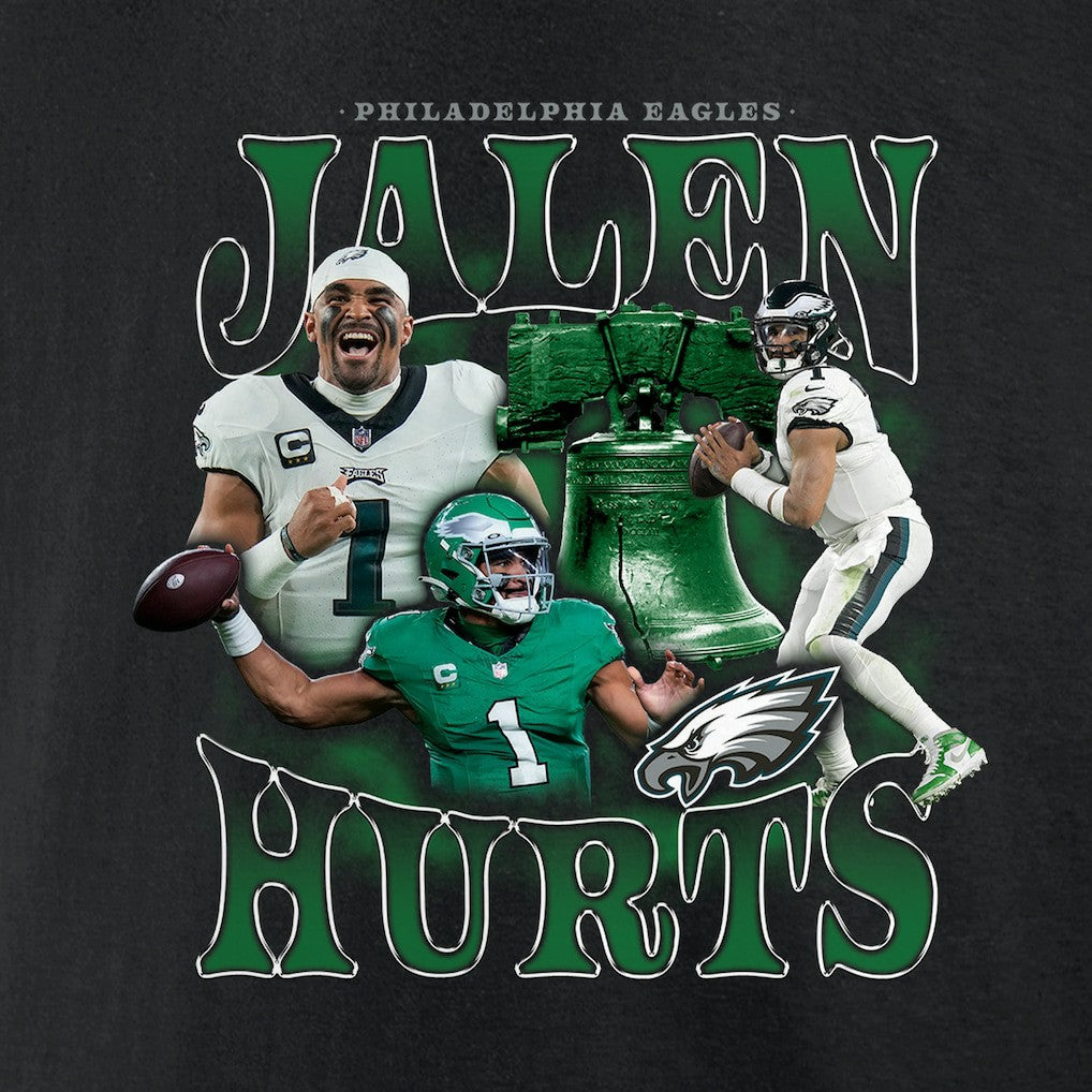 Jalen Hurts Philadelphia Eagles Notorious Player Graphic T-Shirt - Black T-shirts