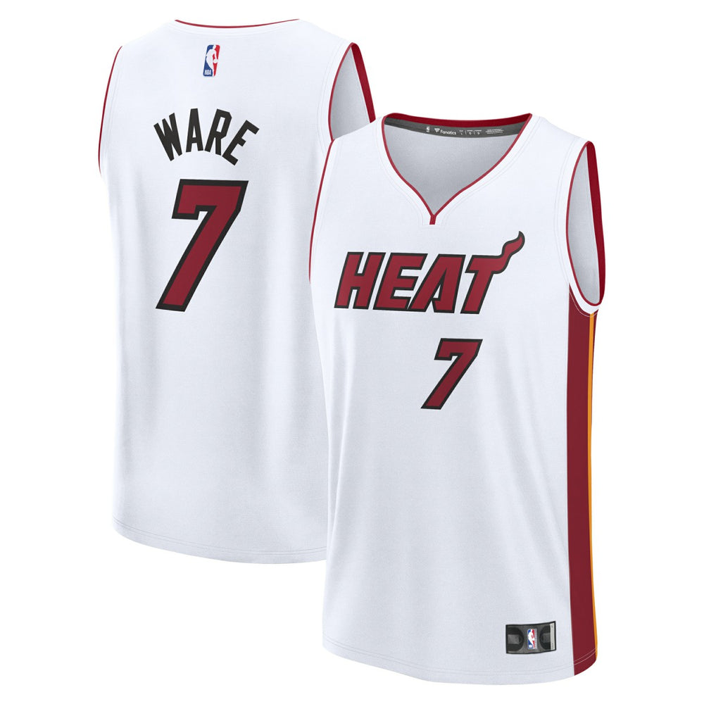Kel'el Ware Miami Heat Youth Fast Break Replica Player Jersey Association White Edition - Fanatics
