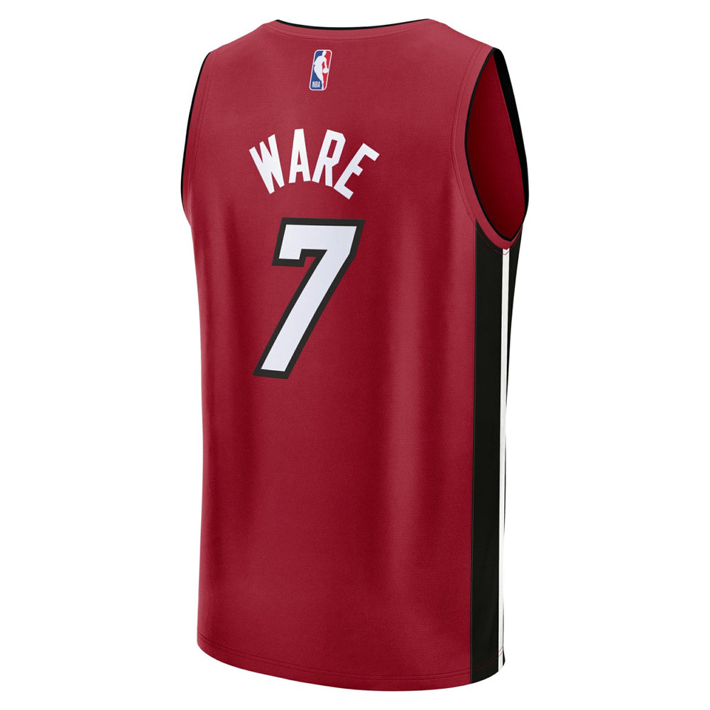 Kel'el Ware Miami Heat Youth Fast Break Player Jersey Statement Edition Red - Fanatics