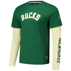 Milwaukee Bucks Stadium Essentials Unisex Spectator Twofer Long Sleeve T-Shirt Hunter Green