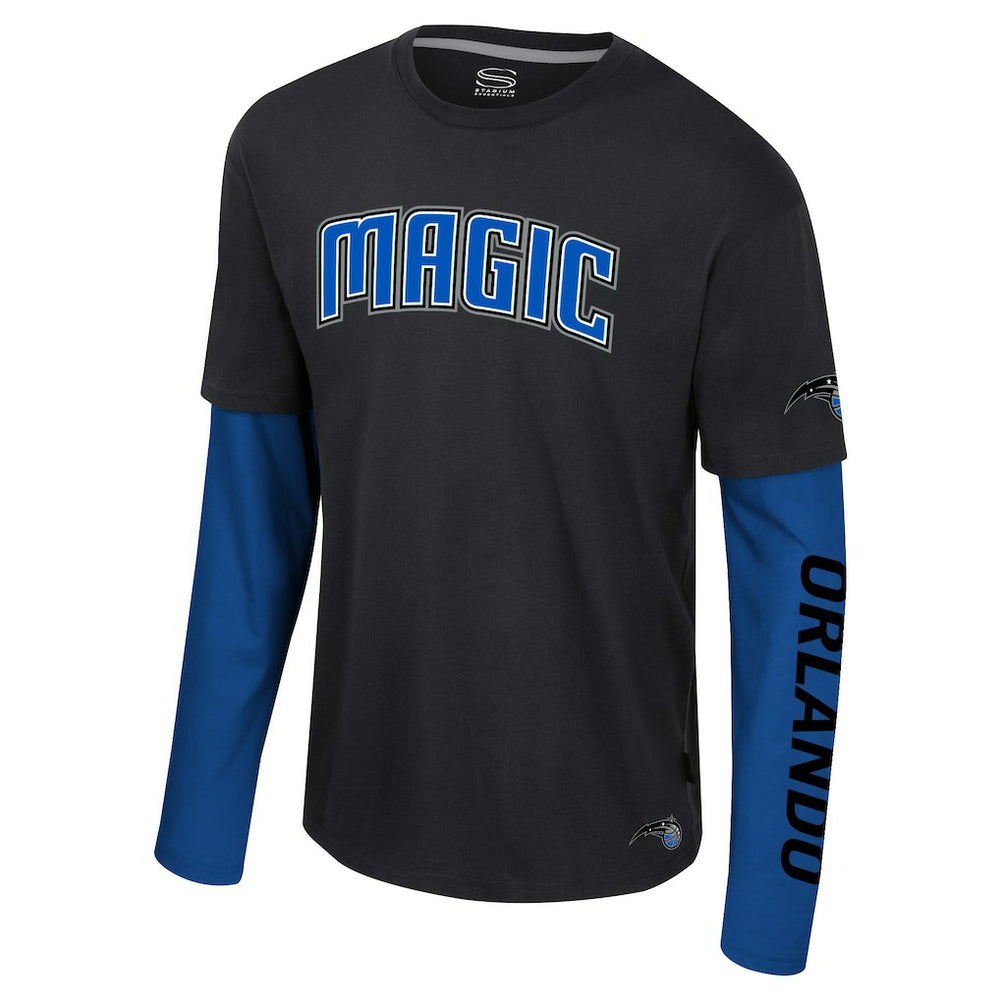 Orlando Magic Stadium Essentials Unisex Spectator 2fer Long Sleeve T-Shirt Black outlet