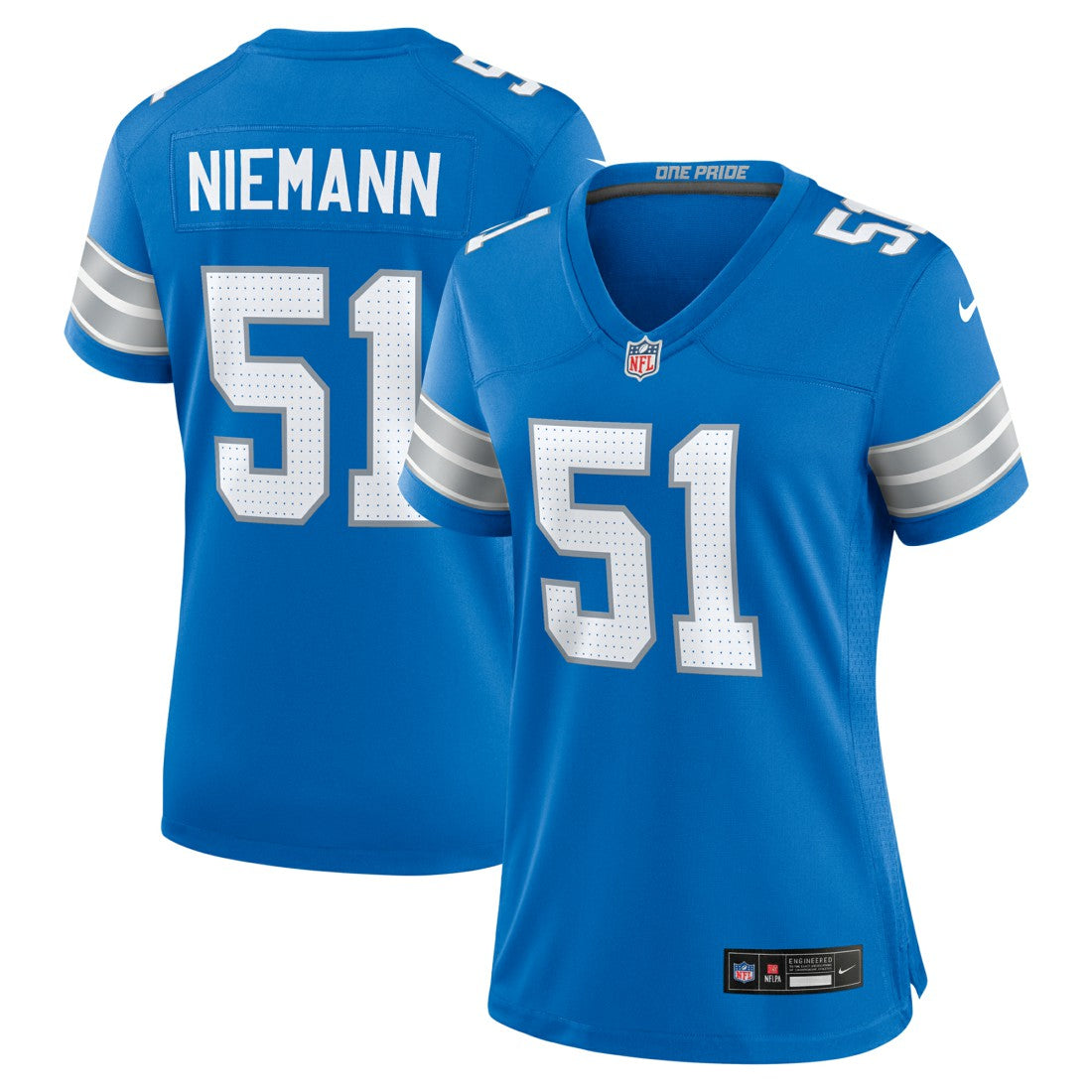 Ben Niemann Detroit Lions Women's Team Game Jersey - Blue Jerseys