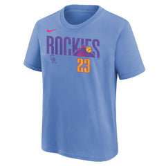 Kris Bryant Colorado Rockies Nike Youth Fuse City Connect Name & Number T-Shirt - Light Blue T-shirts