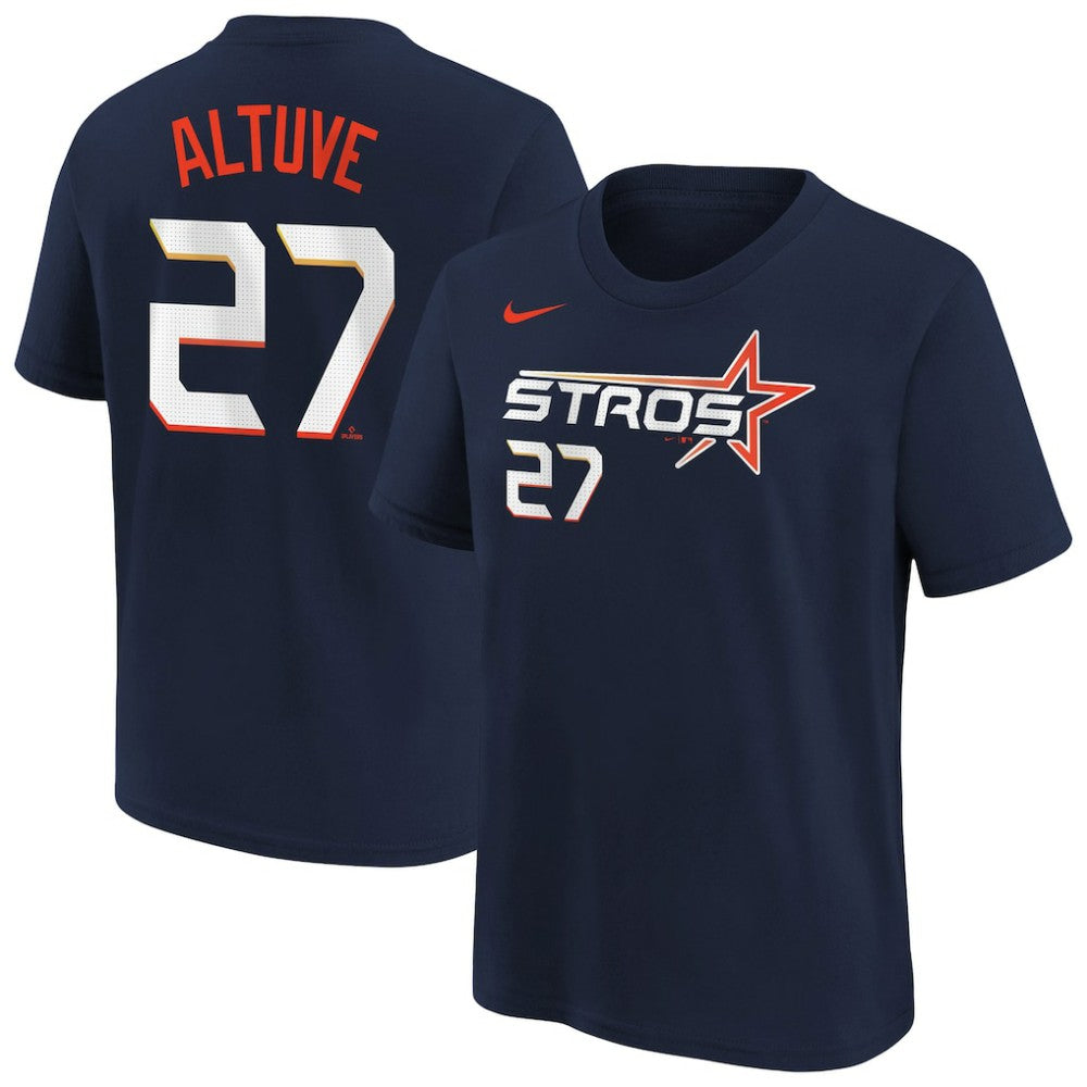 Jose Altuve Houston Astros Nike Youth Fuse City Connect Name & Number T-Shirt - Navy T-shirts