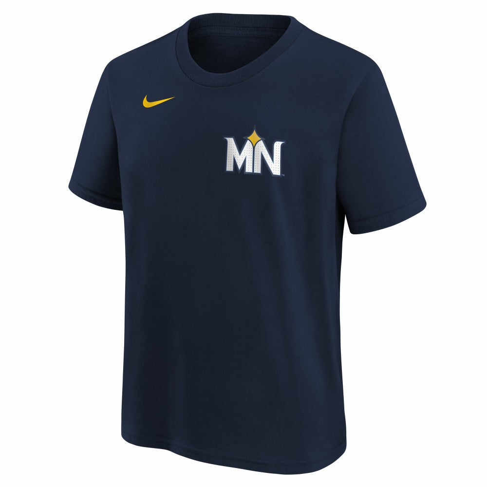Royce Lewis Minnesota Twins Nike Youth Fuse City Connect Name & Number T-Shirt - Navy T-shirts