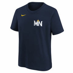 Royce Lewis Minnesota Twins Nike Youth Fuse City Connect Name & Number T-Shirt - Navy T-shirts