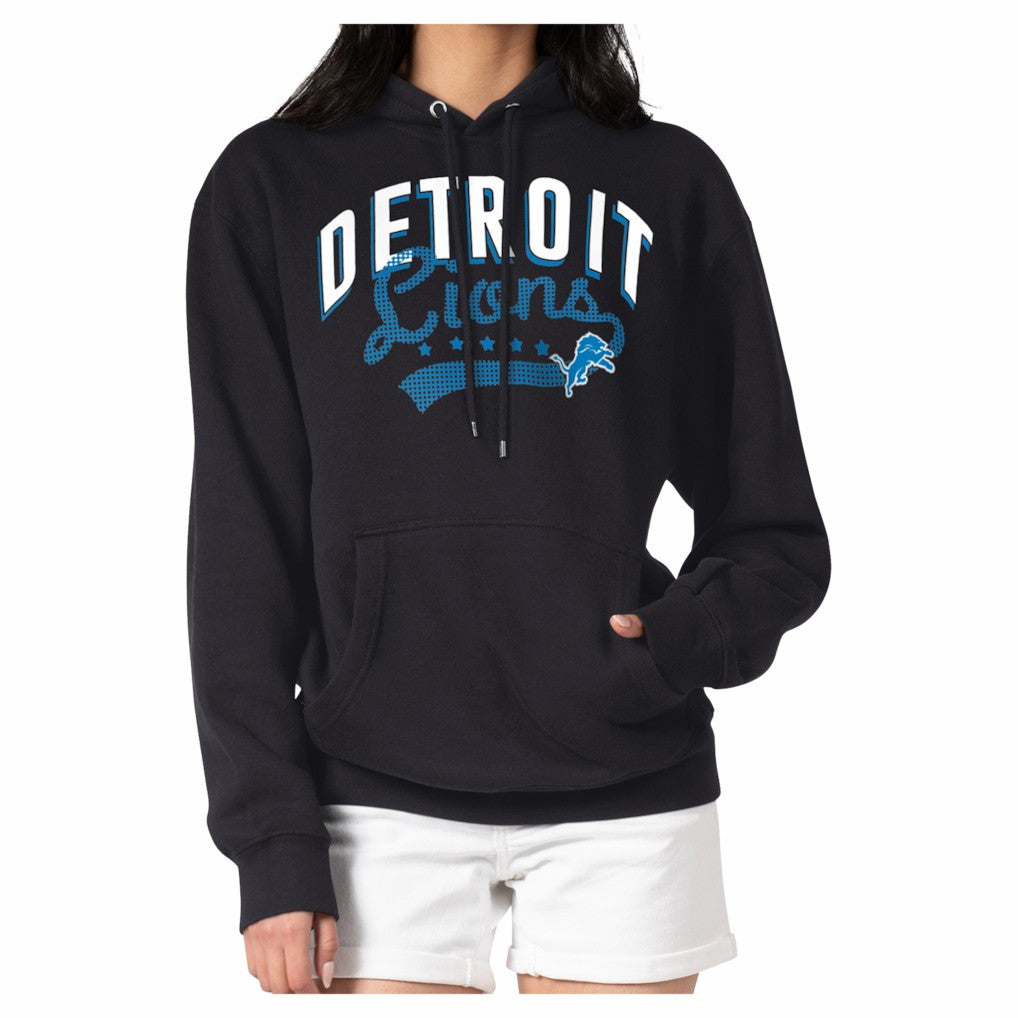 Detroit Lions G-III 4Her by Carl Banks Women's Filigree Fleece Tri-Blend Pullover Hoodie - Black Hoodies