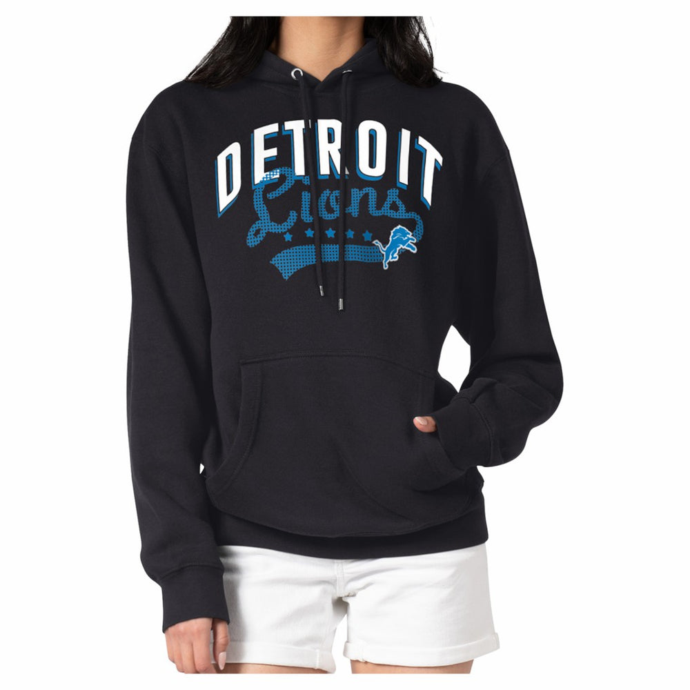 Detroit Lions G-III 4Her by Carl Banks Women's Filigree Fleece Tri-Blend Pullover Hoodie - Black Hoodies