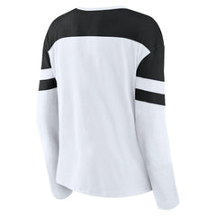 Utah Mammoth Fanatics Women's Frozen Notch Neck Bi-Blend Long Sleeve T-Shirt - White | US 202032880