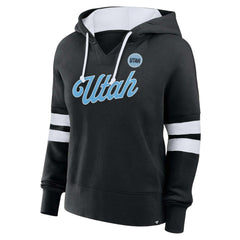 Utah Mammoth Fanatics Women's Oversized Seize V-Neck Pullover Hoodie - Black | US 202032882