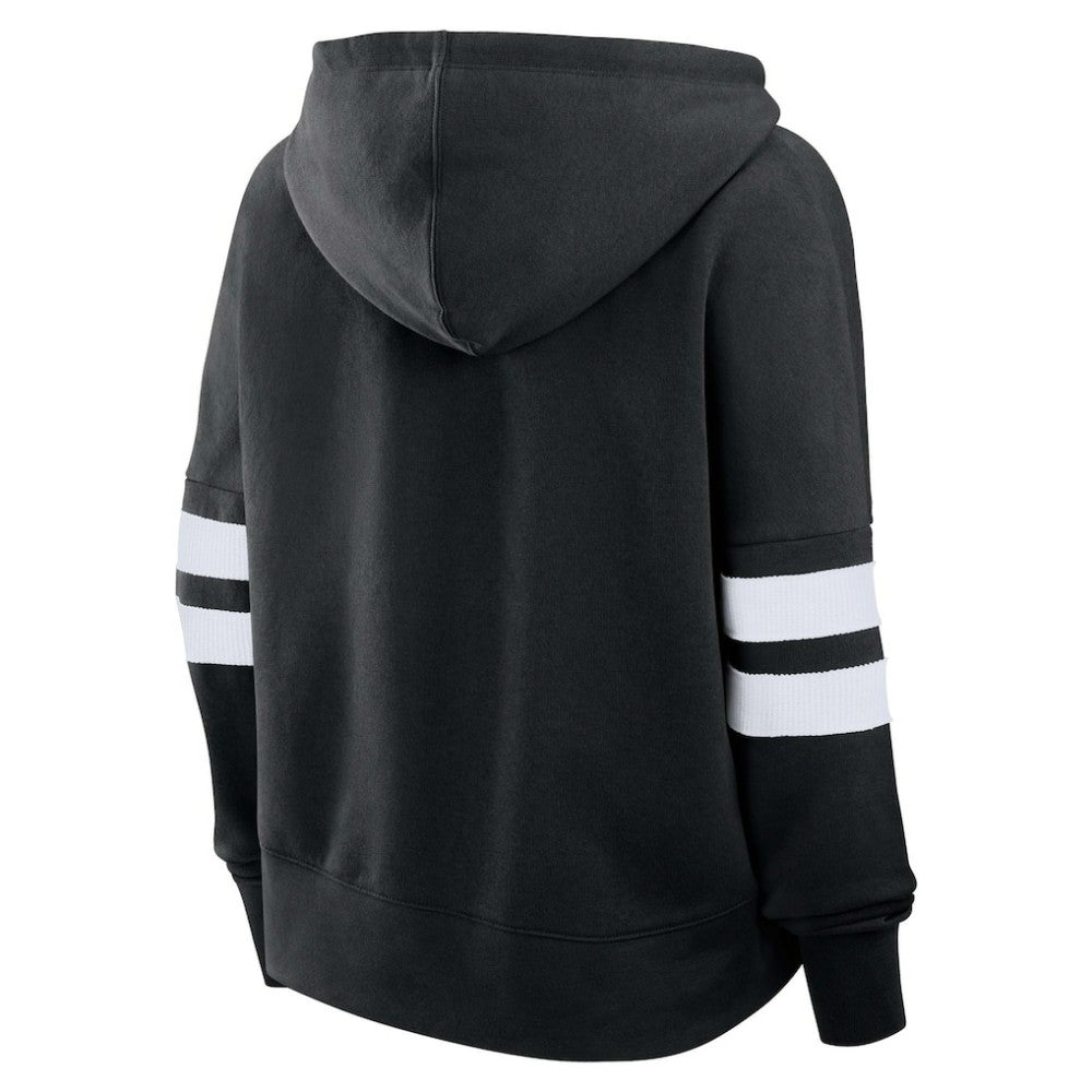 Utah Mammoth Fanatics Women's Oversized Seize V-Neck Pullover Hoodie - Black | US 202032882