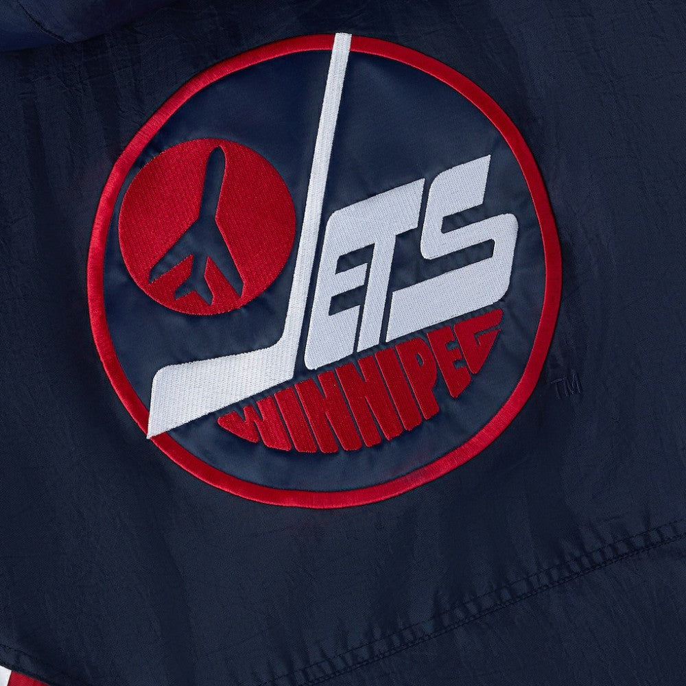 Winnipeg Jets OVO x Starter Half-Zip Hooded Jacket - Navy | US 202034617
