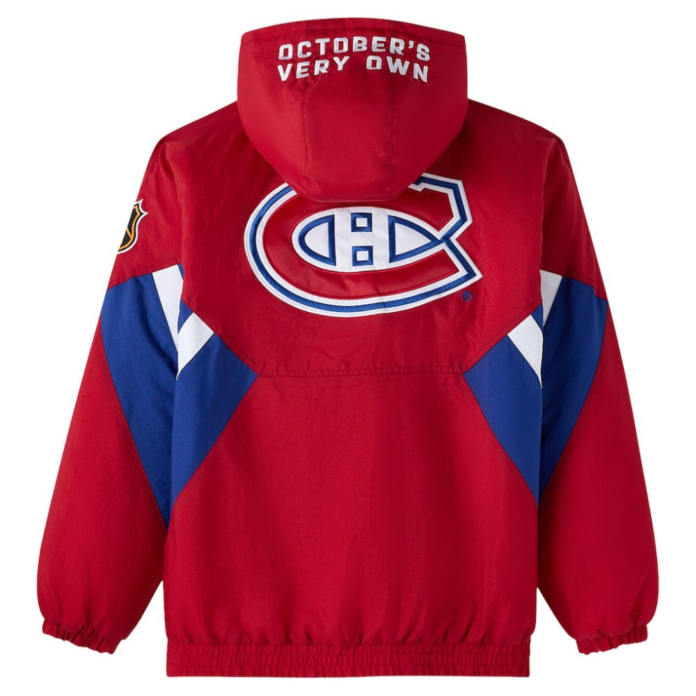 Montreal Canadiens OVO x Starter Half-Zip Hooded Jacket - Red | US 202034618