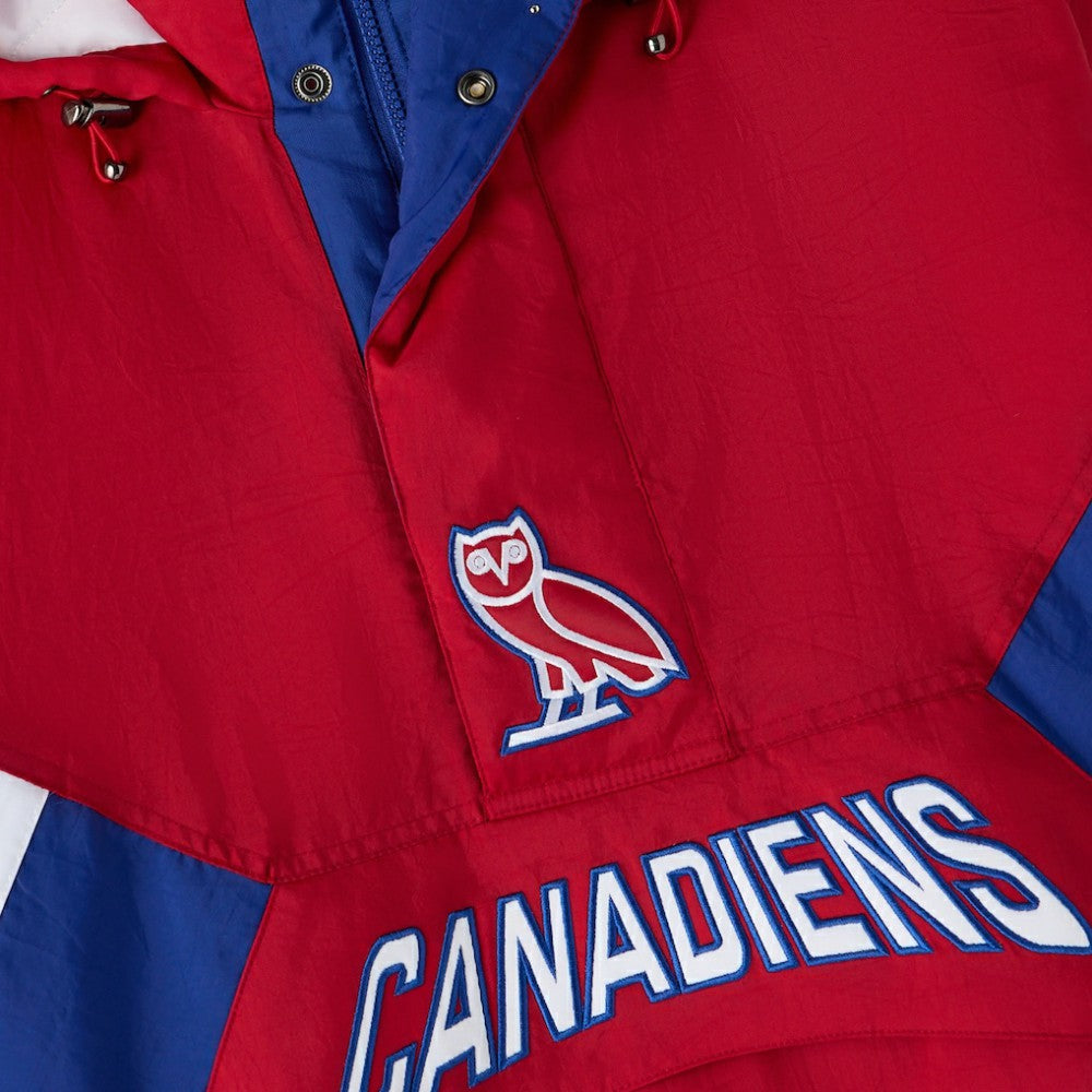 Montreal Canadiens OVO x Starter Half-Zip Hooded Jacket - Red | US 202034618