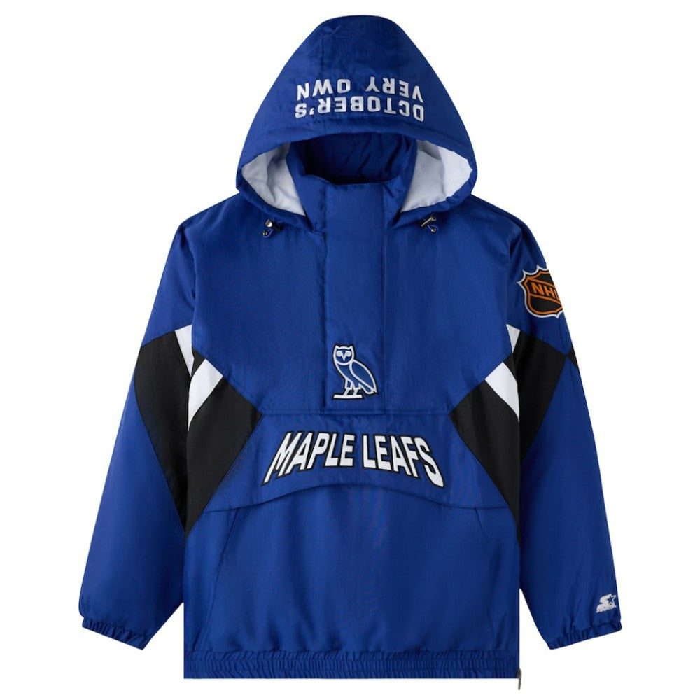 Toronto Maple Leafs OVO x Starter Half-Zip Hooded Jacket - Blue | US 202034620