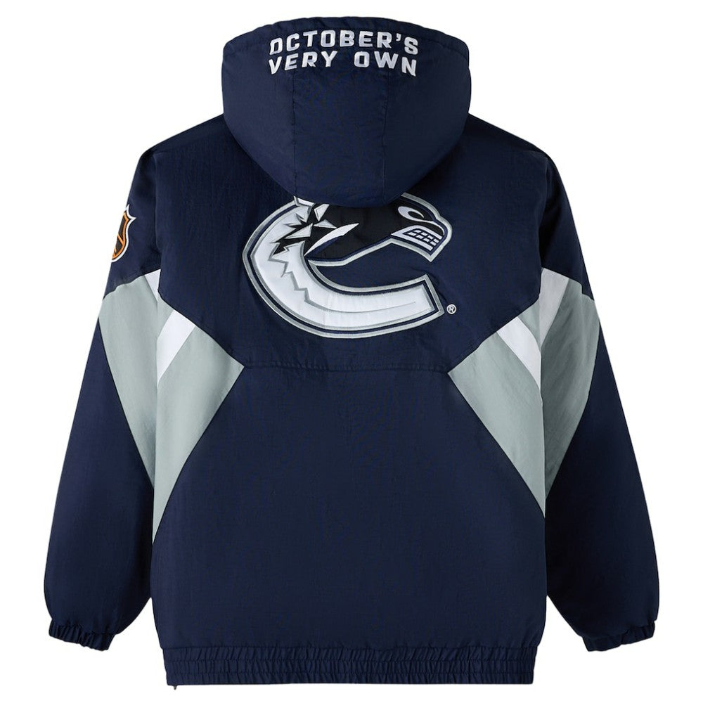 Vancouver Canucks OVO x Starter Half-Zip Hooded Jacket - Blue | US 202034621