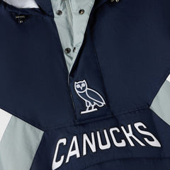 Vancouver Canucks OVO x Starter Half-Zip Hooded Jacket - Blue | US 202034621